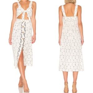 Free People Caldasi Cotton Cream Midi Dress Medium